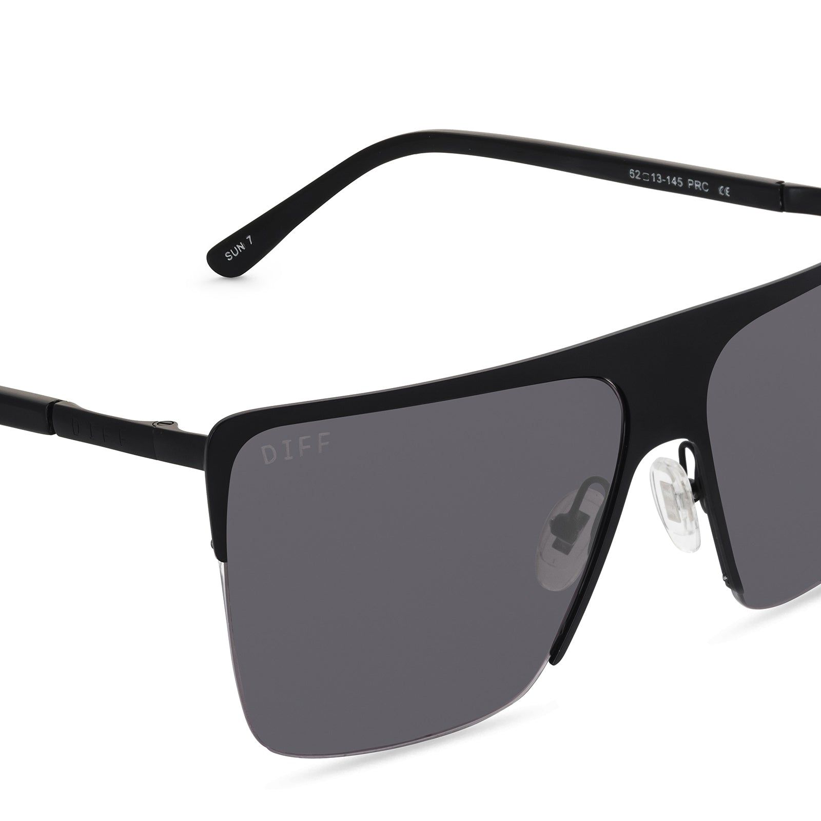 KENDRA - MATTE BLACK + GREY + POLARIZED SUNGLASSES sold by Diff Eyewear product image thumbnail 3