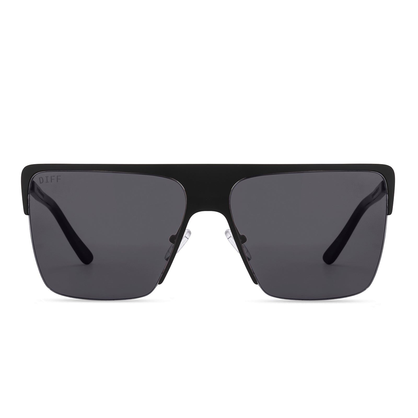 KENDRA - MATTE BLACK + GREY + POLARIZED SUNGLASSES sold by Diff Eyewear