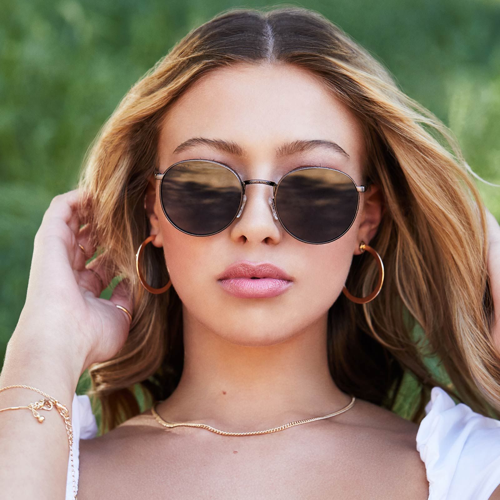 BROOKS - BRUSHED BROWN + GREY TO BLUE GRADIENT SUNGLASSES sold by Diff Eyewear product image thumbnail 4