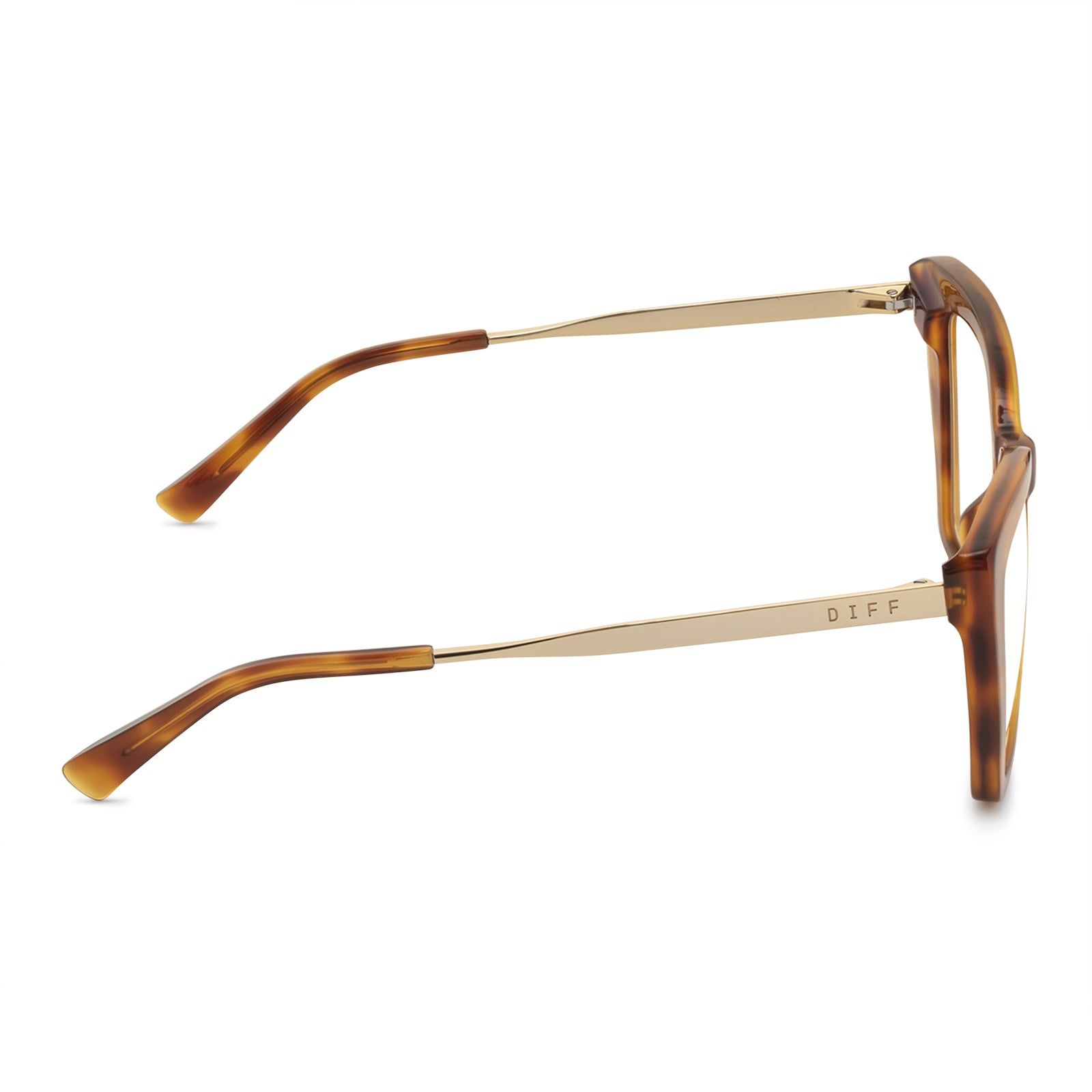 BECKY IV XS - ANDES TORTOISE + CLEAR GLASSES sold by Diff Eyewear product image thumbnail 3