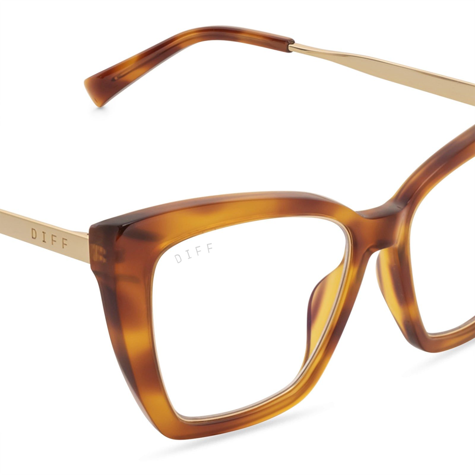 BECKY IV XS - ANDES TORTOISE + CLEAR GLASSES sold by Diff Eyewear product image thumbnail 4