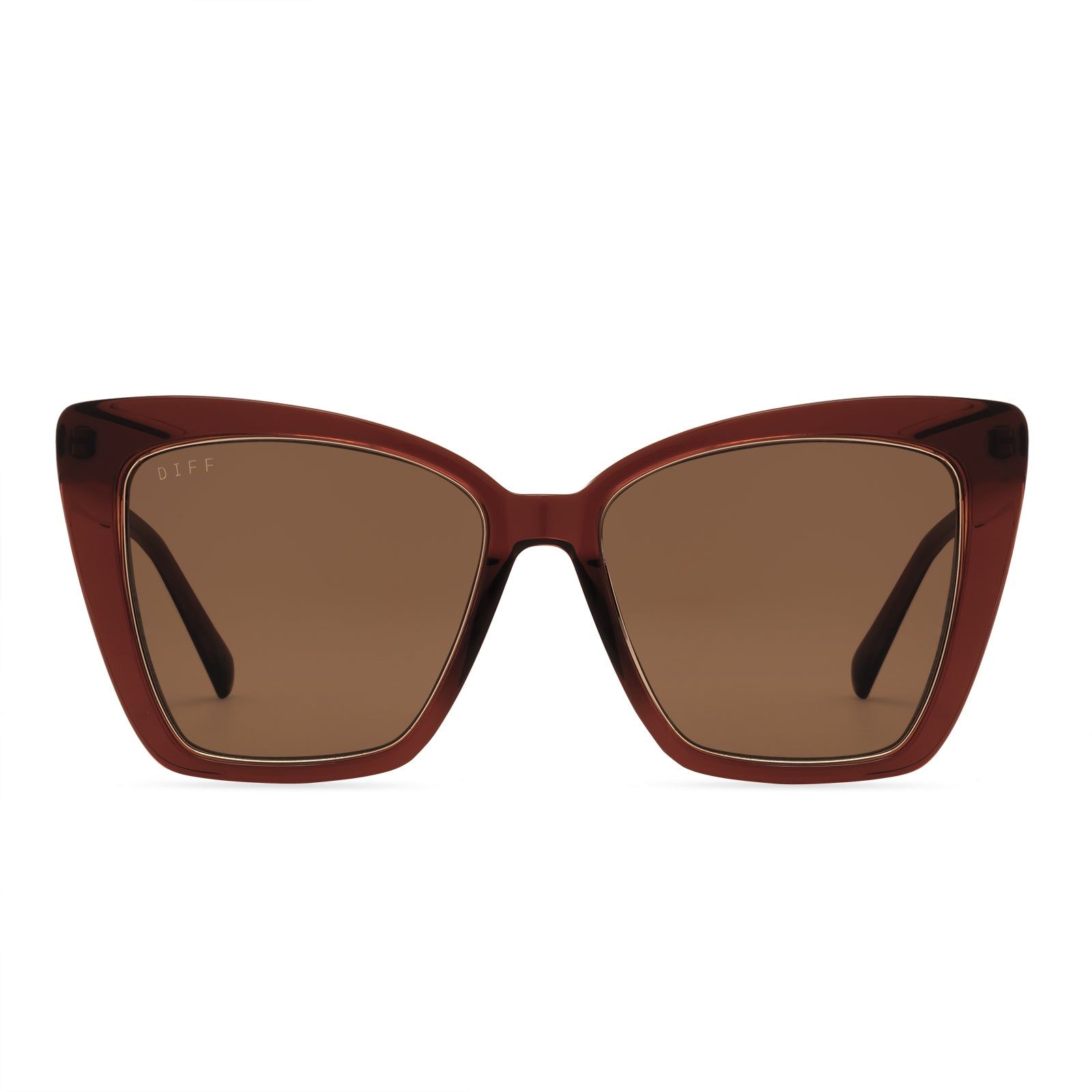 BECKY IV - COGNAC + BROWN SUNGLASSES sold by Diff Eyewear