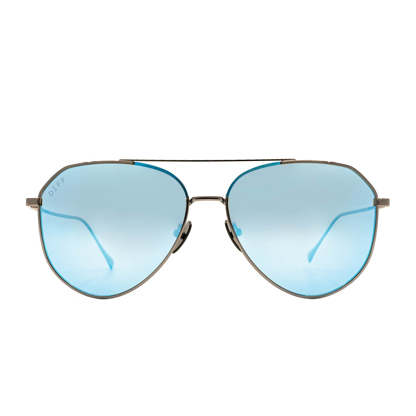 DASH - LIGHT GUNMETAL + ICE BLUE MIRROR + POLARIZED SUNGLASSES sold by Diff Eyewear