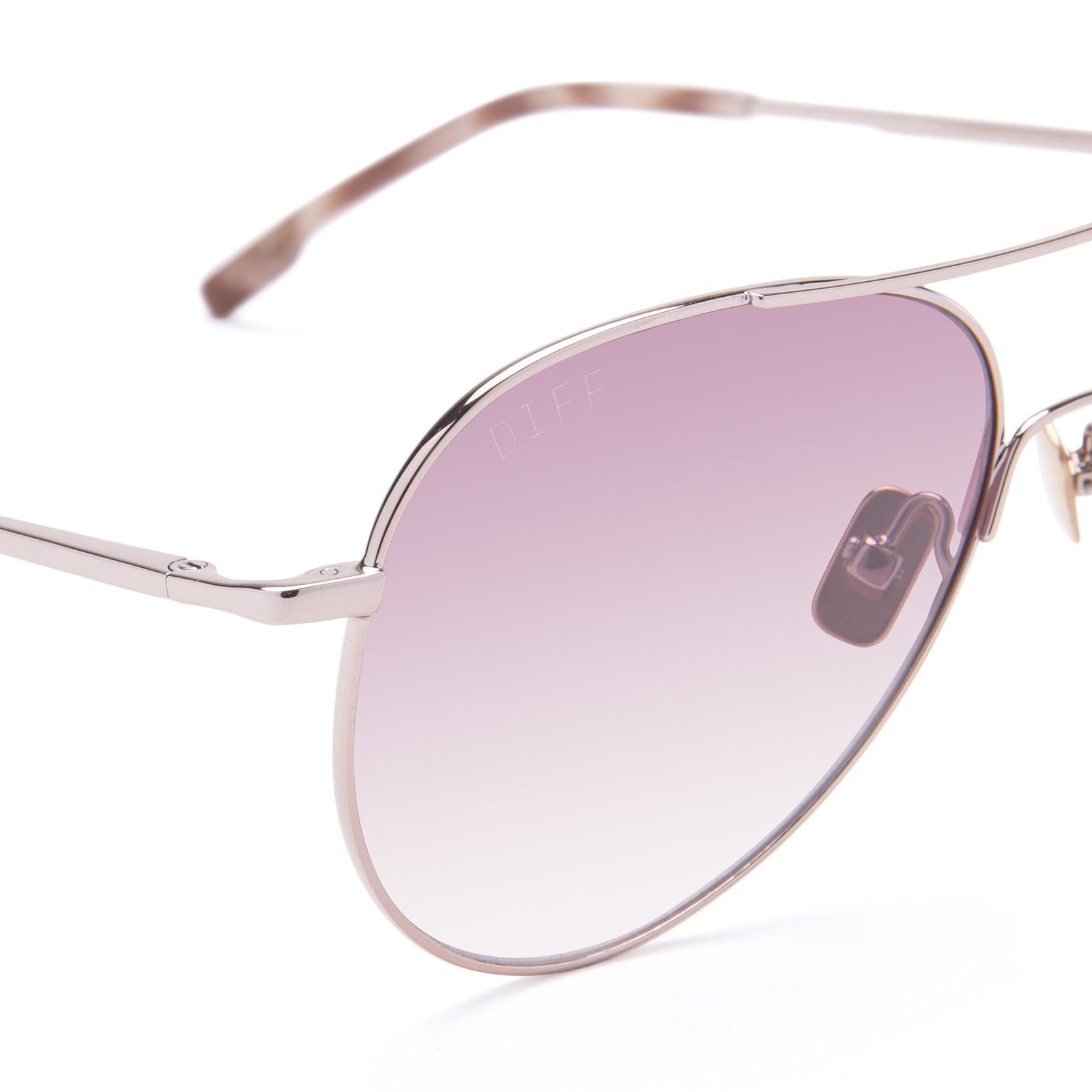 KARTER - CHAMPAGNE + WINE GRADIENT FLASH SUNGLASSES sold by Diff Eyewear product image thumbnail 4