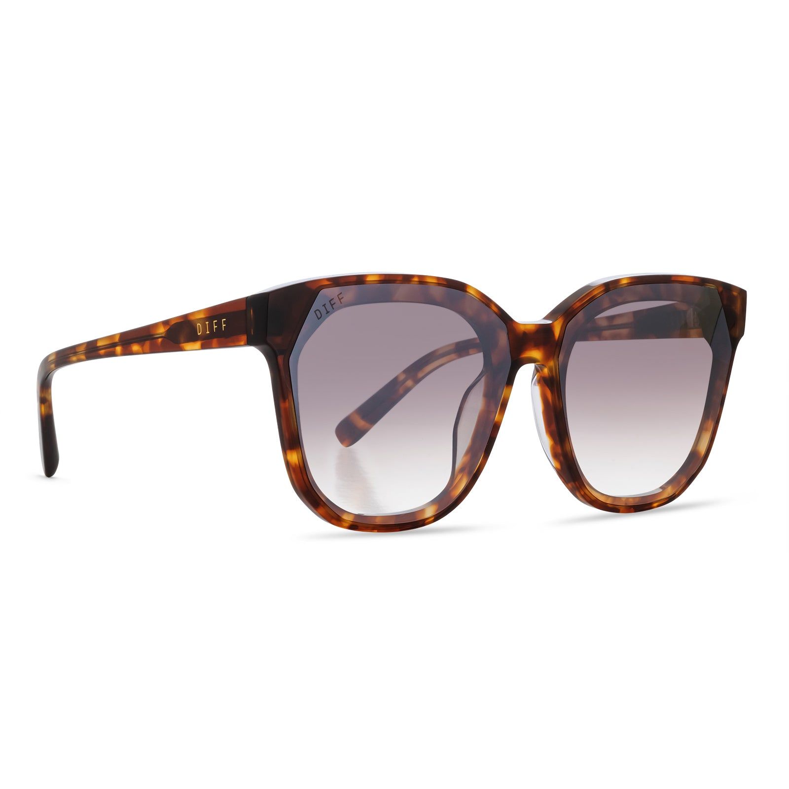 GIA - AMBER TORTOISE + BROWN GRADIENT MIRROR SUNGLASSES sold by Diff Eyewear product image thumbnail 2