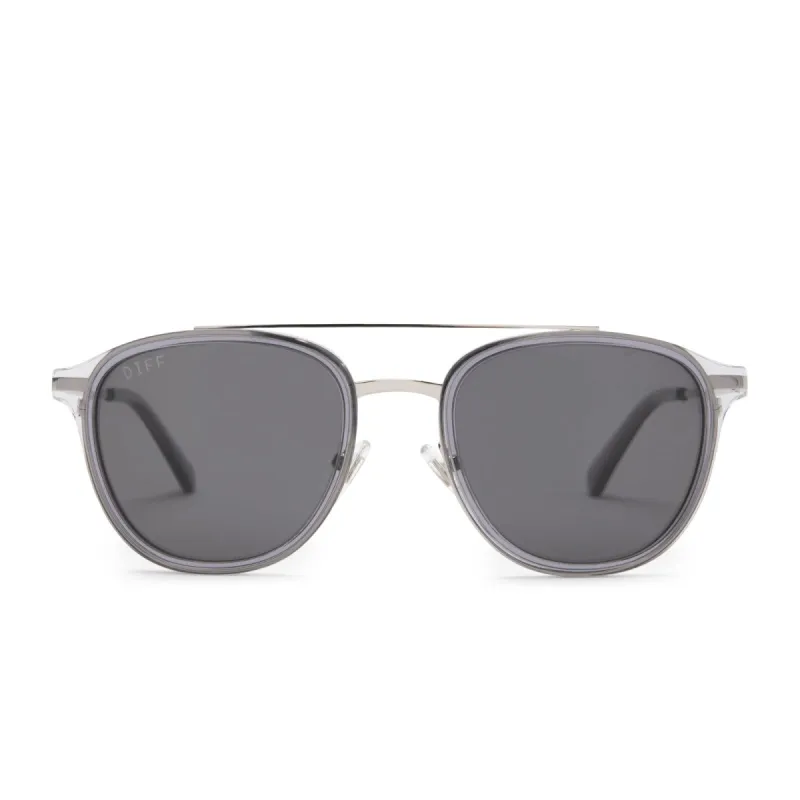 CAMDEN - SMOKE CRYSTAL + GREY POLARIZED SUNGLASSES sold by Diff Eyewear