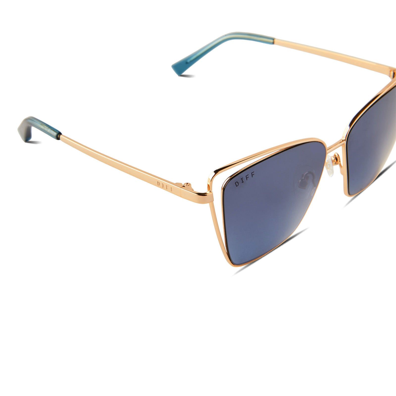 BECKY III - GOLD + BLUE GRADIENT SUNGLASSES sold by Diff Eyewear product image thumbnail 4