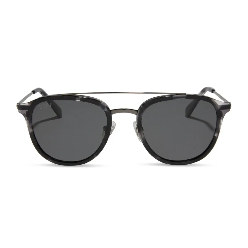 CAMDEN - BLACK MARBLE + GREY POLARIZED SUNGLASSES sold by Diff Eyewear
