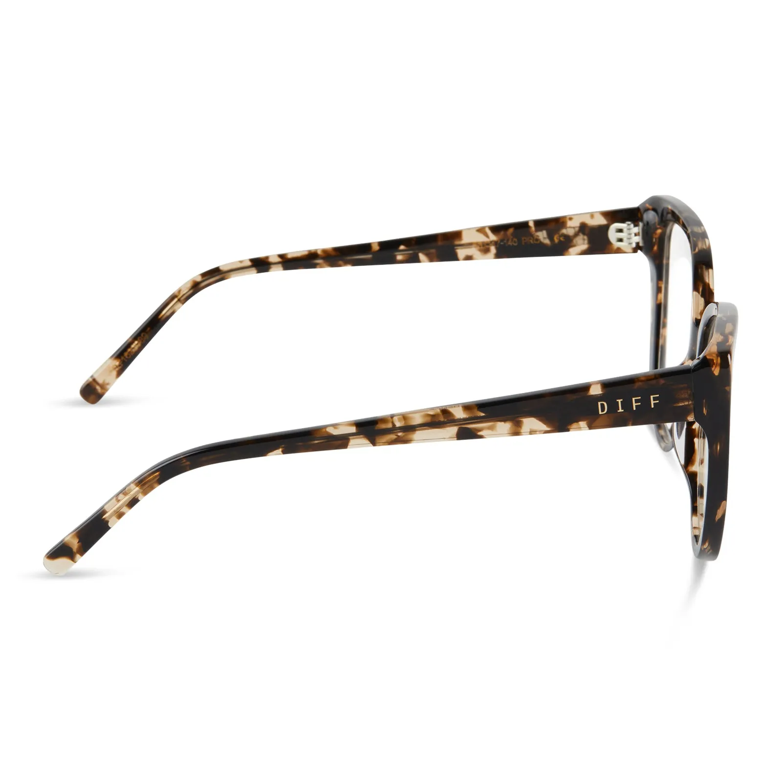 PENELOPE - ESPRESSO TORTOISE + CLEAR GLASSES sold by Diff Eyewear product image thumbnail 3