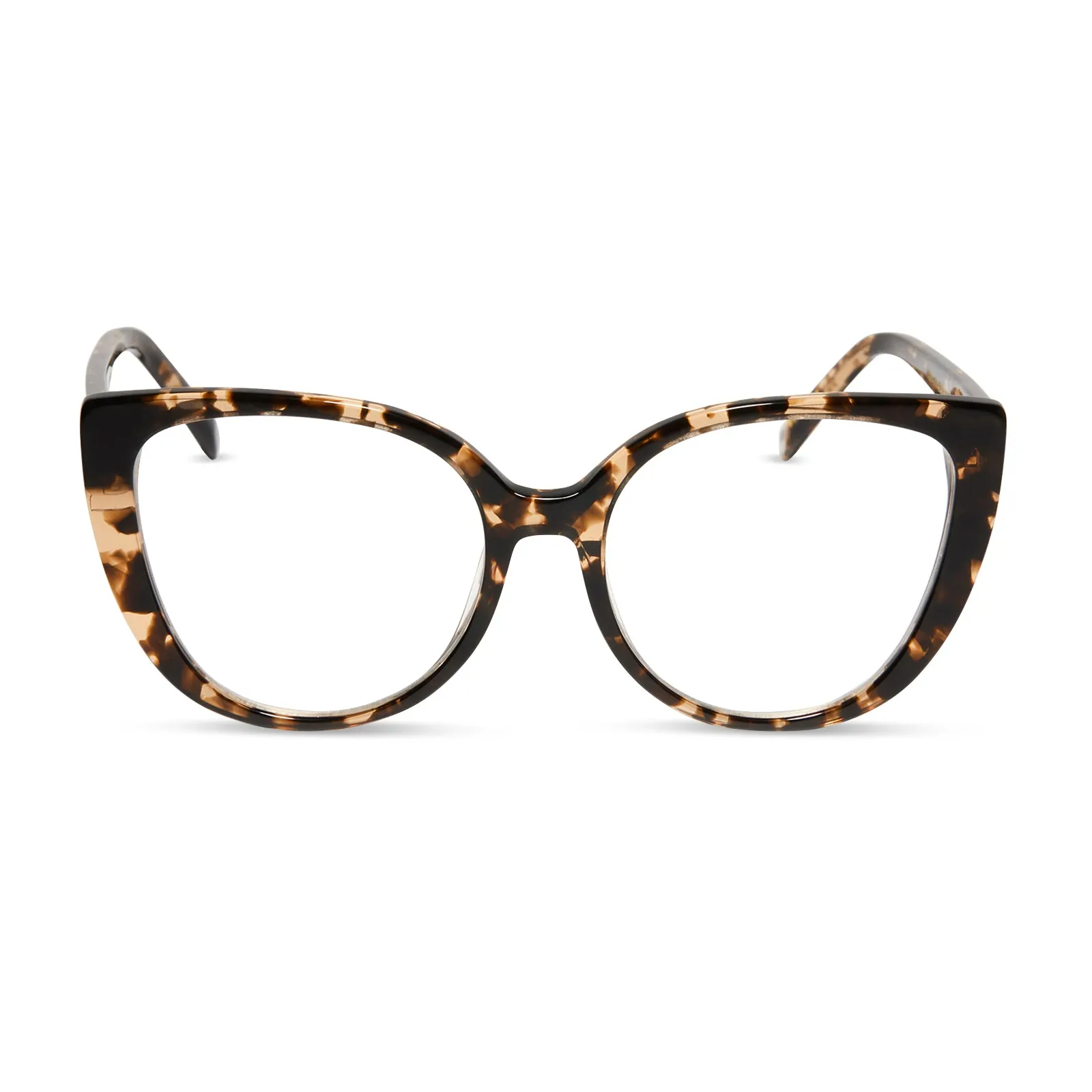 PENELOPE - ESPRESSO TORTOISE + CLEAR GLASSES sold by Diff Eyewear