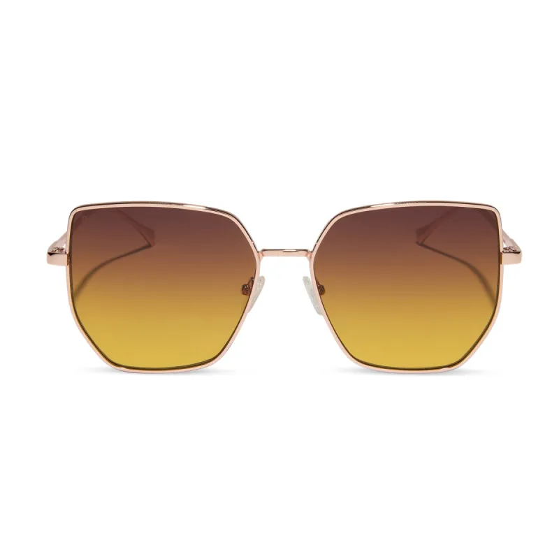 EMILY FAUVER - MAVERICK + ROSE GOLD + INCA GRADIENT SUNGLASSES made by Diff Eyewear