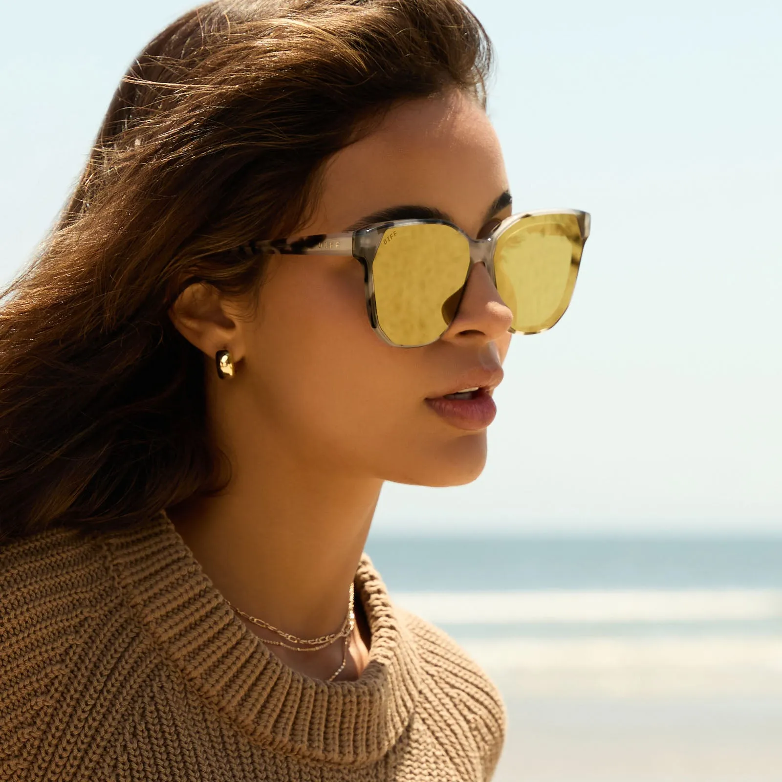 GIA - KOMBU + OLIVE GRADIENT WITH SILVER FLASH SUNGLASSES sold by Diff Eyewear product image thumbnail 5