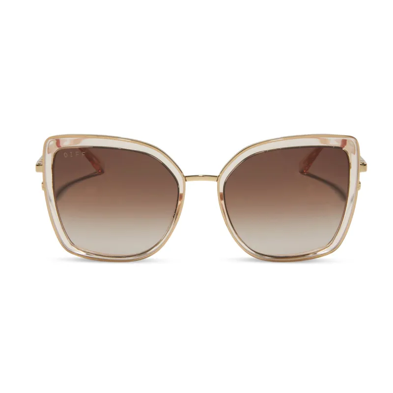 CLARISSE - ROSE CRYSTAL + BROWN GRADIENT SUNGLASSES sold by Diff Eyewear