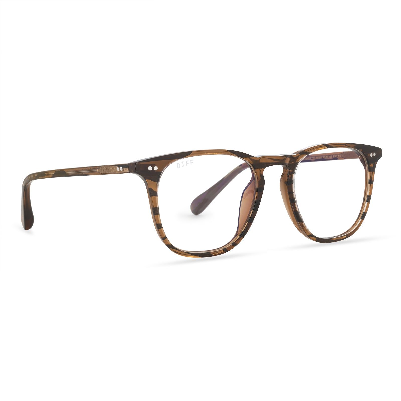 MAXWELL - TIGERS EYE + CLEAR GLASSES sold by Diff Eyewear product image thumbnail 2