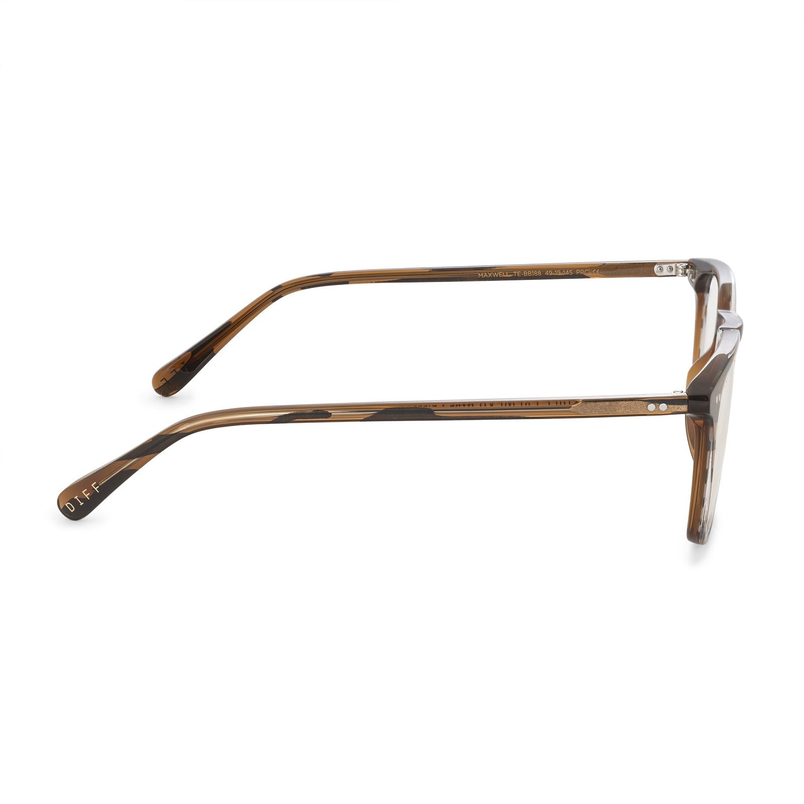 MAXWELL - TIGERS EYE + CLEAR GLASSES sold by Diff Eyewear product image thumbnail 4