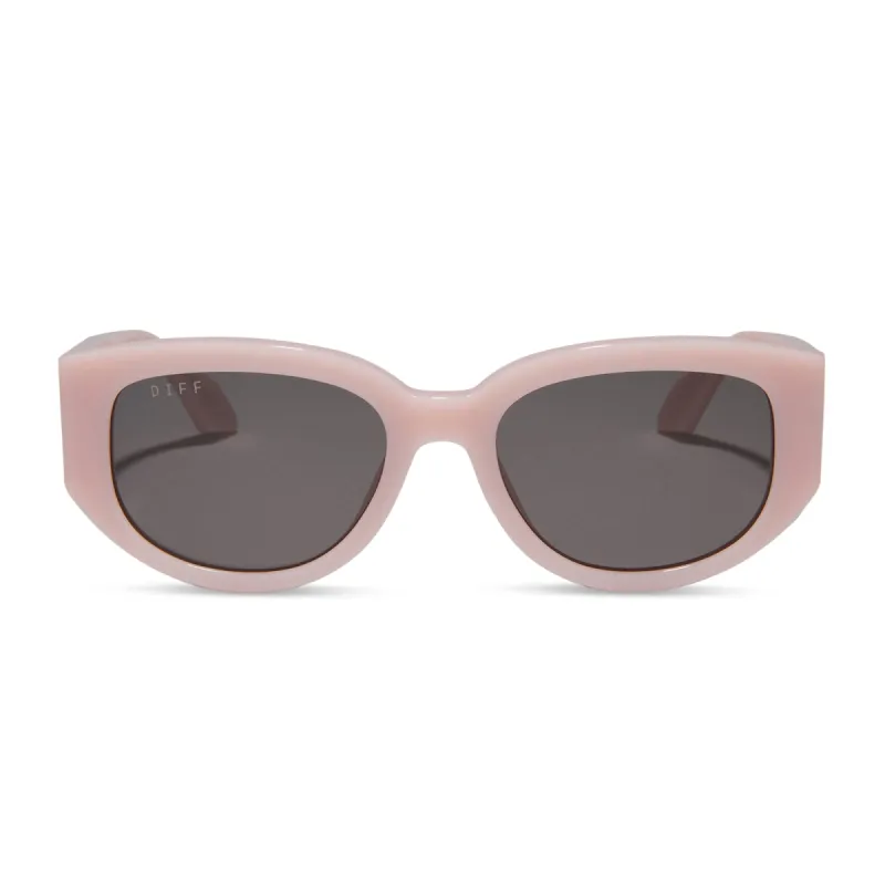 DREW - PINK VELVET + GREY SUNGLASSES made by Diff Eyewear