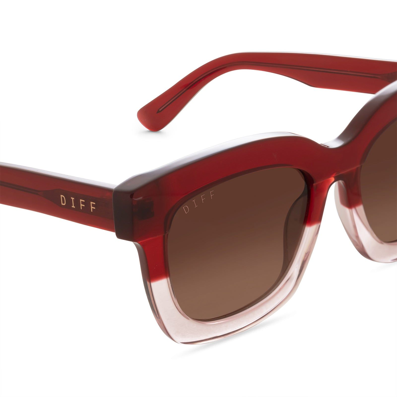 LIL CARSON - ROSEWOOD OMBRE + BROWN GRADIENT SUNGLASSES sold by Diff Eyewear product image thumbnail 3