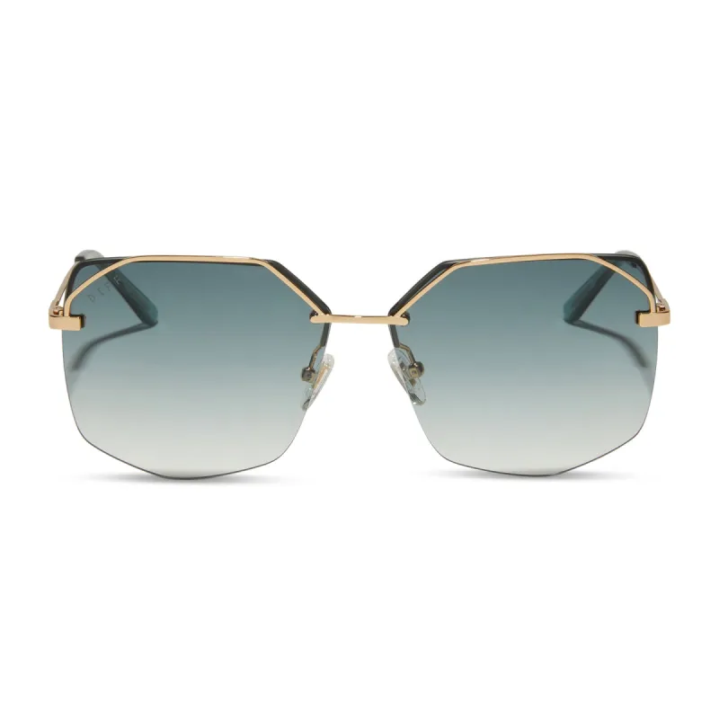 BREE - GOLD + G15 GRADIENT SUNGLASSES sold by Diff Eyewear