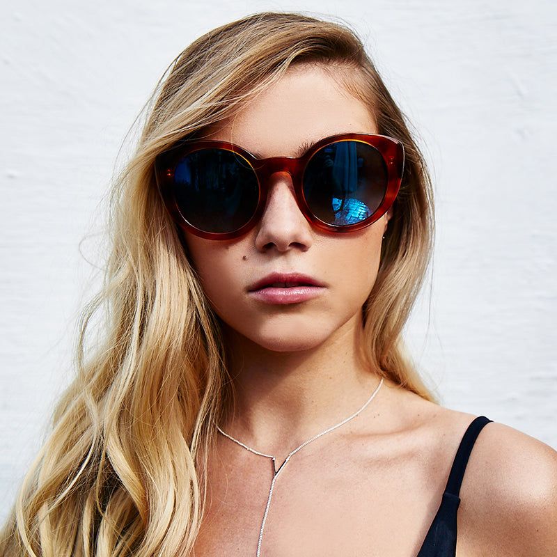 LUNA - HONEY TORTOISE + BLUE FLASH GRADIENT + POLARIZED sold by Diff Eyewear product image thumbnail 6