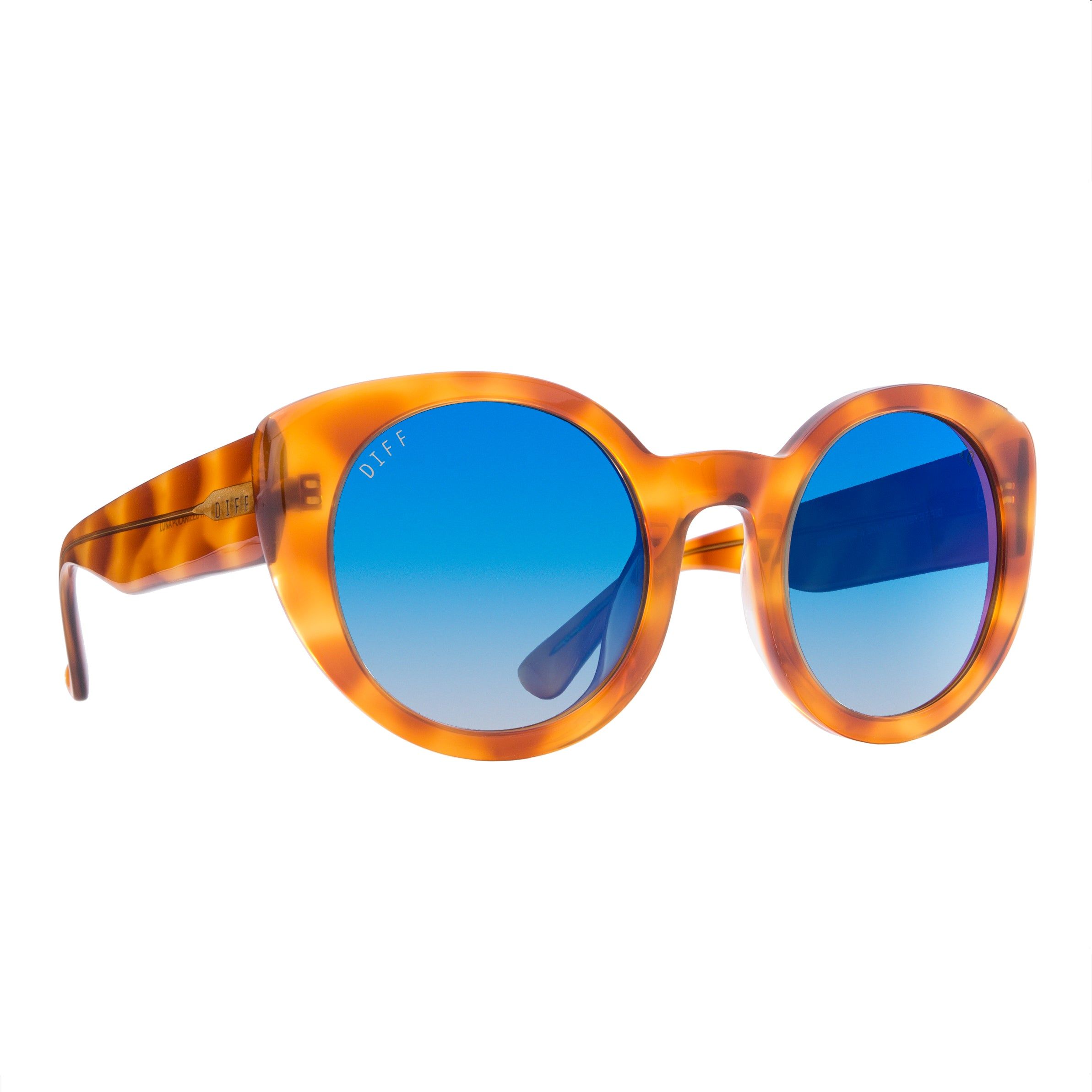 LUNA - HONEY TORTOISE + BLUE FLASH GRADIENT + POLARIZED sold by Diff Eyewear product image thumbnail 2