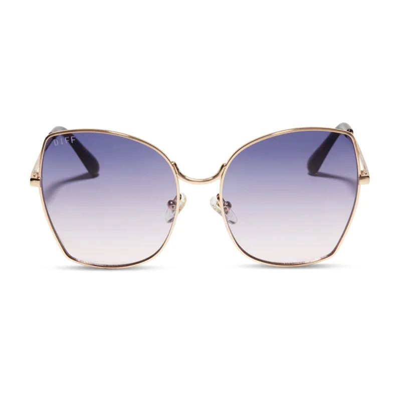 LONNA - GOLD + LAVENDER ROSE GRADIENT SUNGLASSES sold by Diff Eyewear
