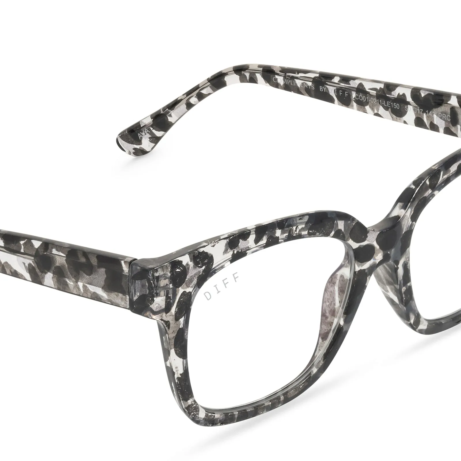 AVA - CLEAR LEOPARD + BLUE LIGHT READERS sold by Diff Eyewear product image thumbnail 3