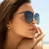 VITTORIA - DEEP NAVY METAL + AEGEAN BLUE FLASH + POLARIZED SUNGLASSES sold by Diff Eyewear