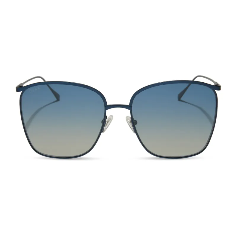 VITTORIA - DEEP NAVY METAL + AEGEAN BLUE FLASH + POLARIZED SUNGLASSES sold by Diff Eyewear