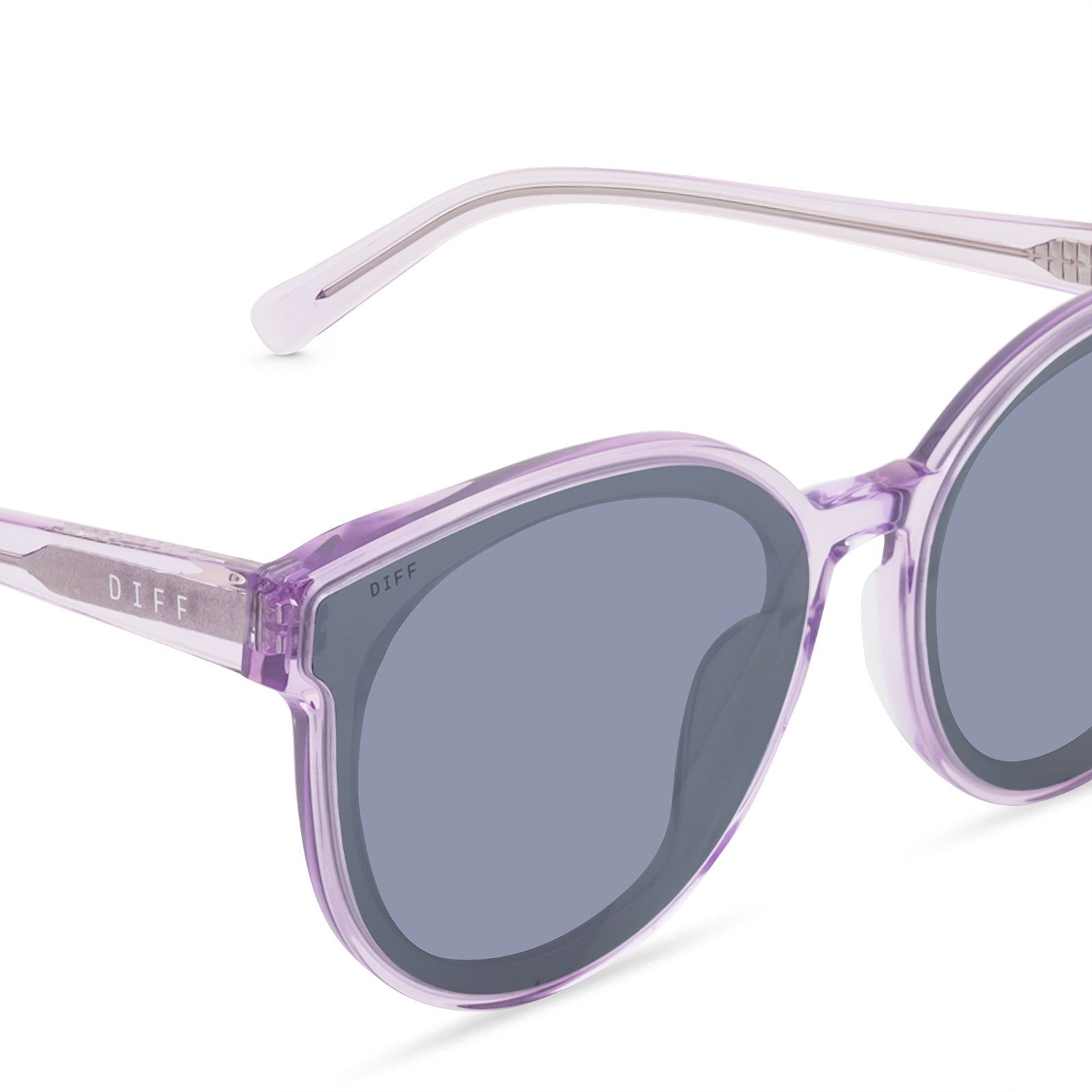 GEMMA - LAVENDER FOG CRYSTAL + GREY MIRROR SUNGLASSES sold by Diff Eyewear product image thumbnail 4