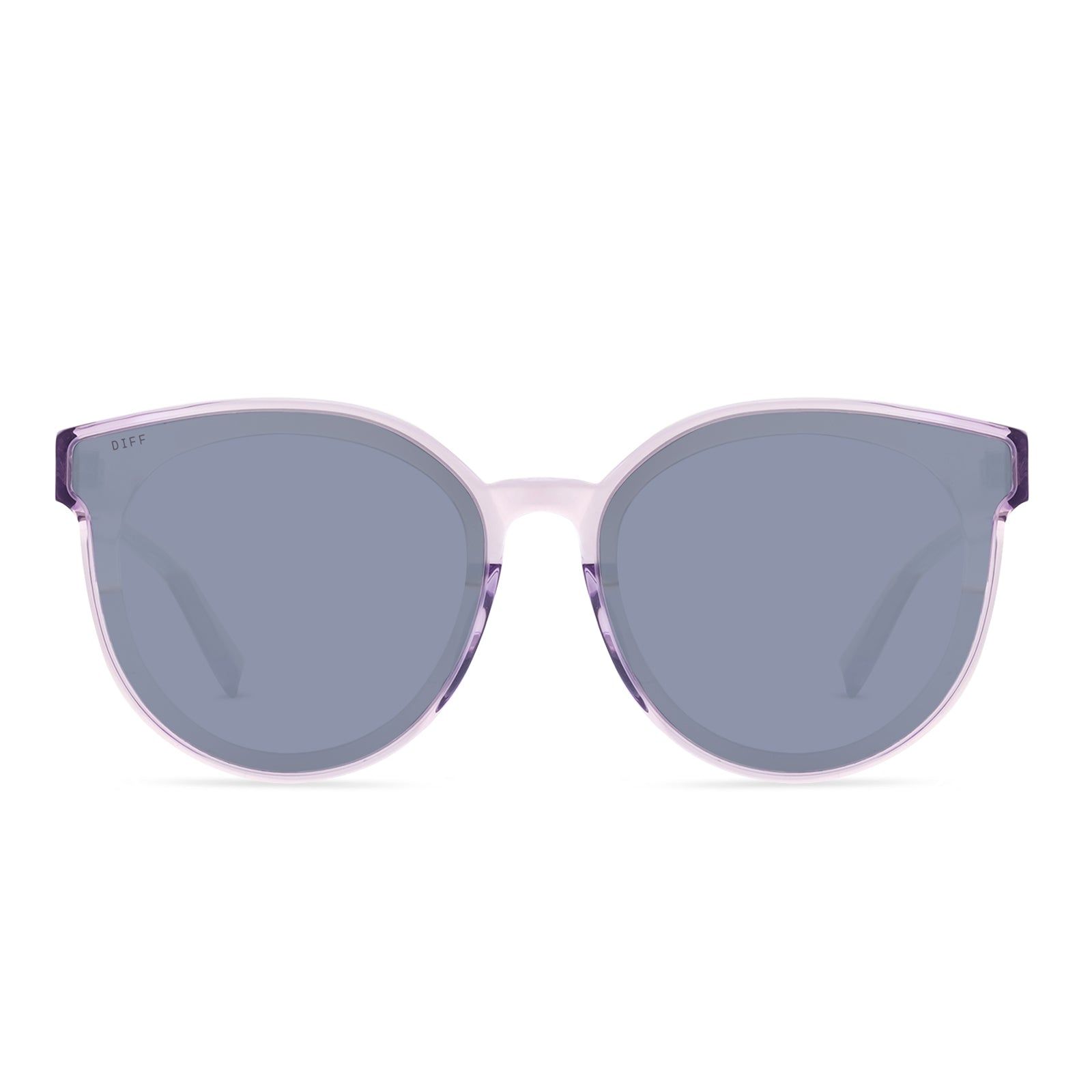 GEMMA - LAVENDER FOG CRYSTAL + GREY MIRROR SUNGLASSES sold by Diff Eyewear