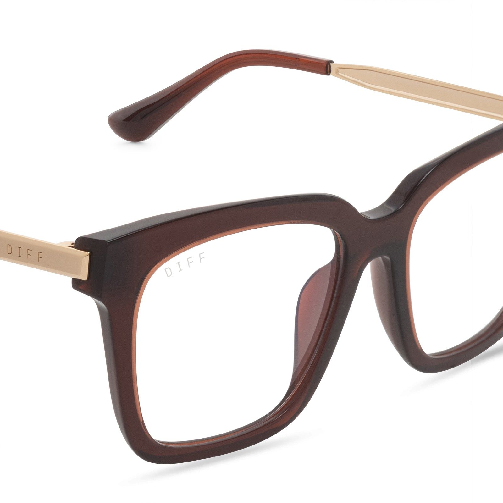 BELLA - CHESTNUT CRYSTAL + BLUE LIGHT TECHNOLOGY GLASSES sold by Diff Eyewear product image thumbnail 3