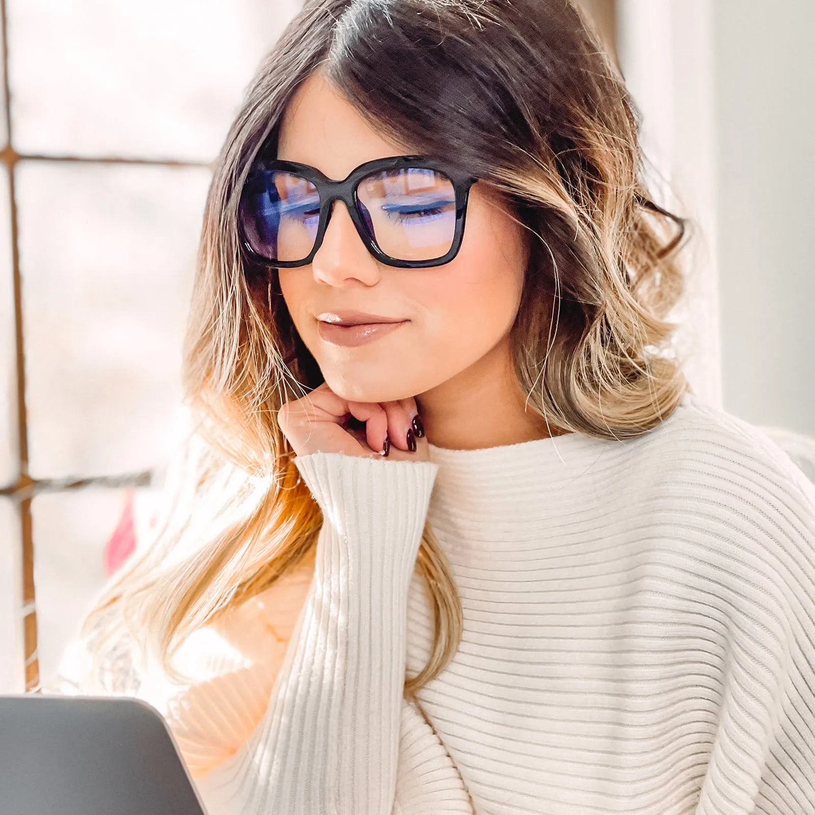 BELLA - BLACK + PRESCRIPTION GLASSES sold by Diff Eyewear product image thumbnail 5