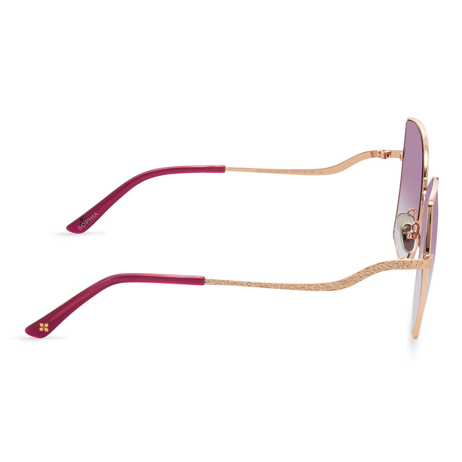 PATRICIA NASH - SOPHIA + BRUSHED GOLD + WINE GRADIENT SUNGLASSES sold by Diff Eyewear product image thumbnail 3