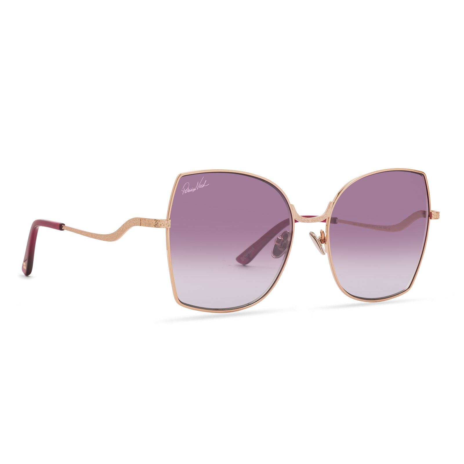 PATRICIA NASH - SOPHIA + BRUSHED GOLD + WINE GRADIENT SUNGLASSES sold by Diff Eyewear product image thumbnail 2