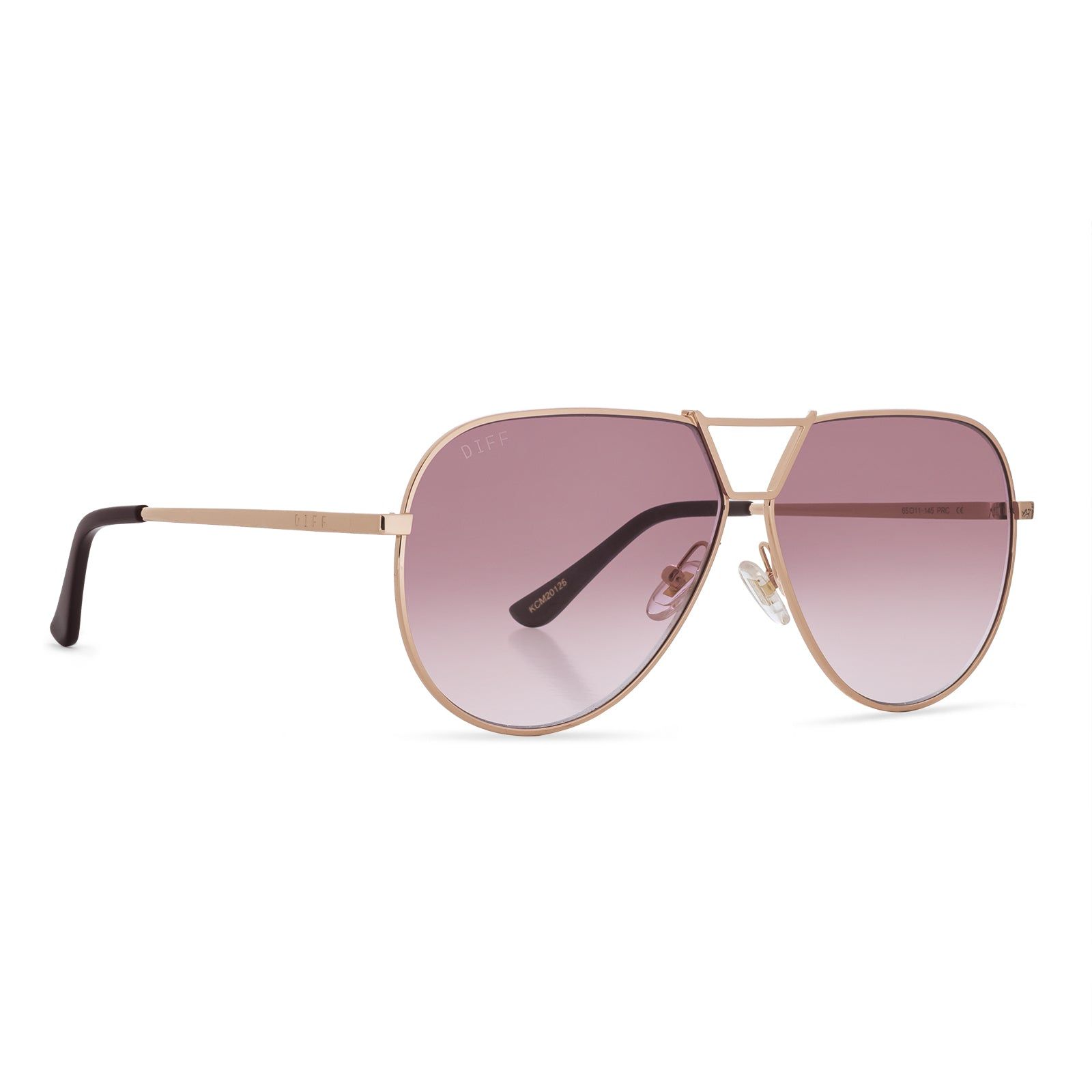 DEVON - ROSE GOLD + WINE GRADIENT SUNGLASSES sold by Diff Eyewear product image thumbnail 2