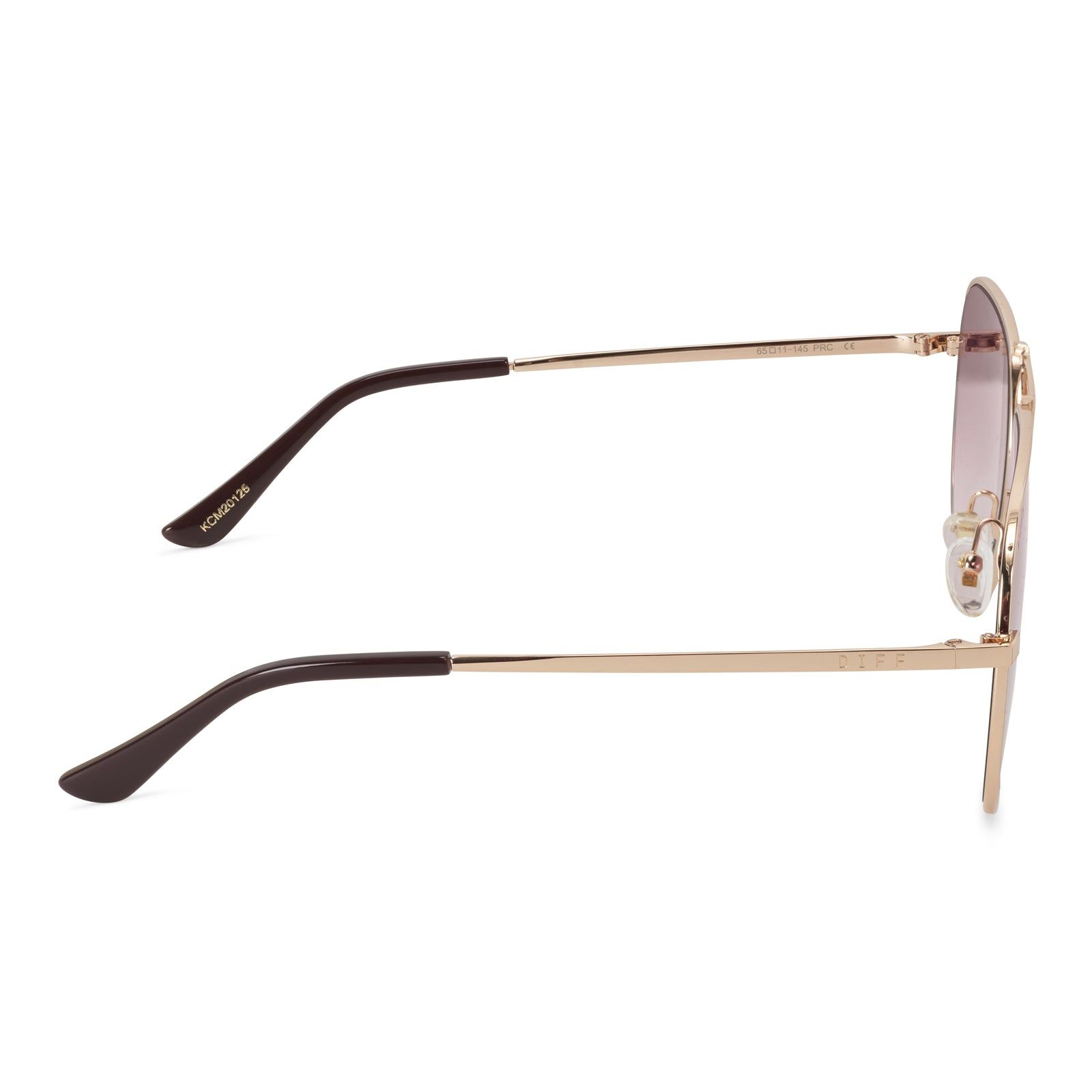 DEVON - ROSE GOLD + WINE GRADIENT SUNGLASSES sold by Diff Eyewear product image thumbnail 4