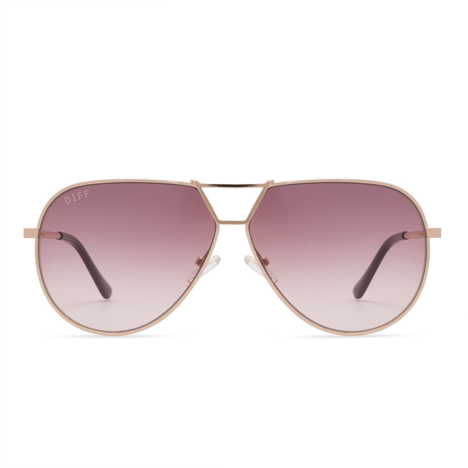 DEVON - ROSE GOLD + WINE GRADIENT SUNGLASSES sold by Diff Eyewear