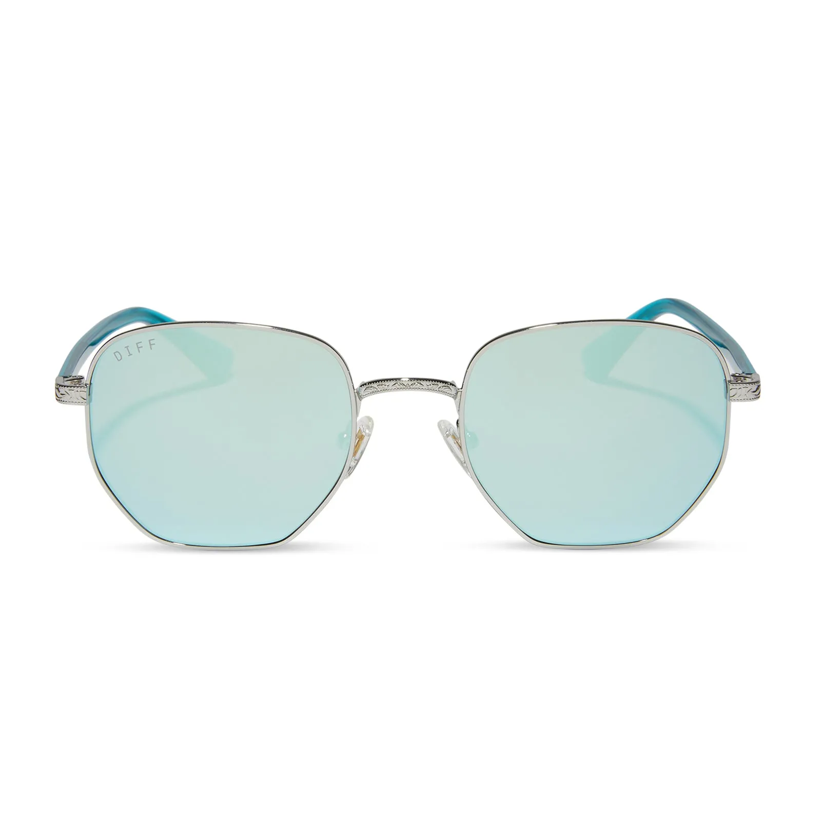JESSIE JAMES DECKER - ASTER + SILVER + TURQUOISE ICE MIRROR SUNGLASSES sold by Diff Eyewear