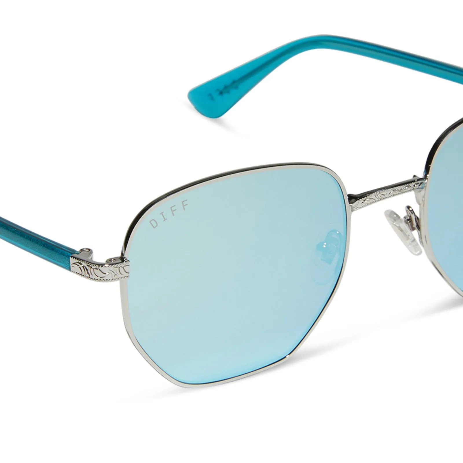 JESSIE JAMES DECKER - ASTER + SILVER + TURQUOISE ICE MIRROR SUNGLASSES sold by Diff Eyewear product image thumbnail 4