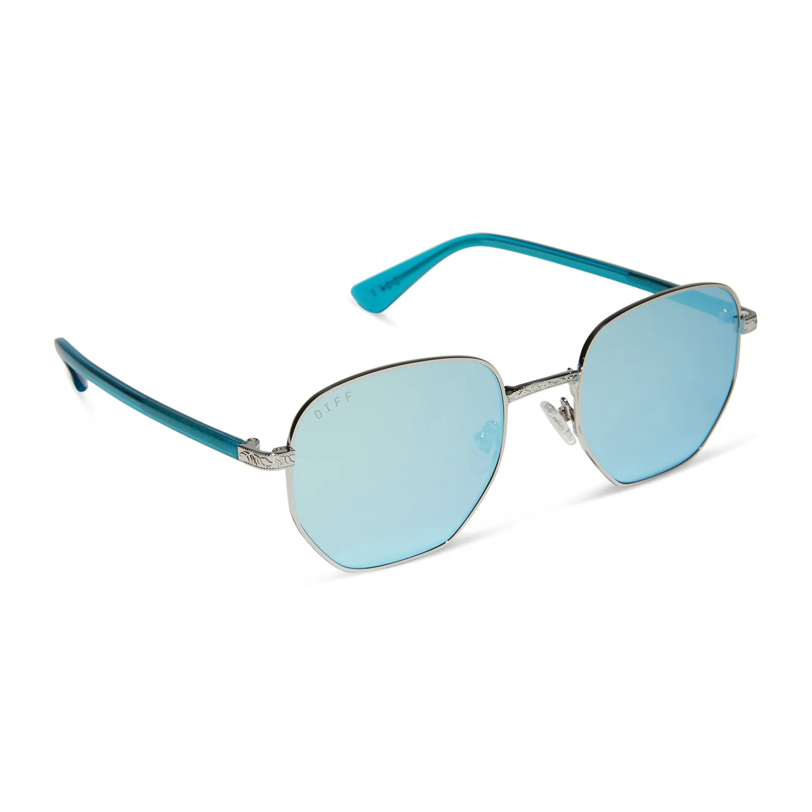 JESSIE JAMES DECKER - ASTER + SILVER + TURQUOISE ICE MIRROR SUNGLASSES sold by Diff Eyewear product image thumbnail 2