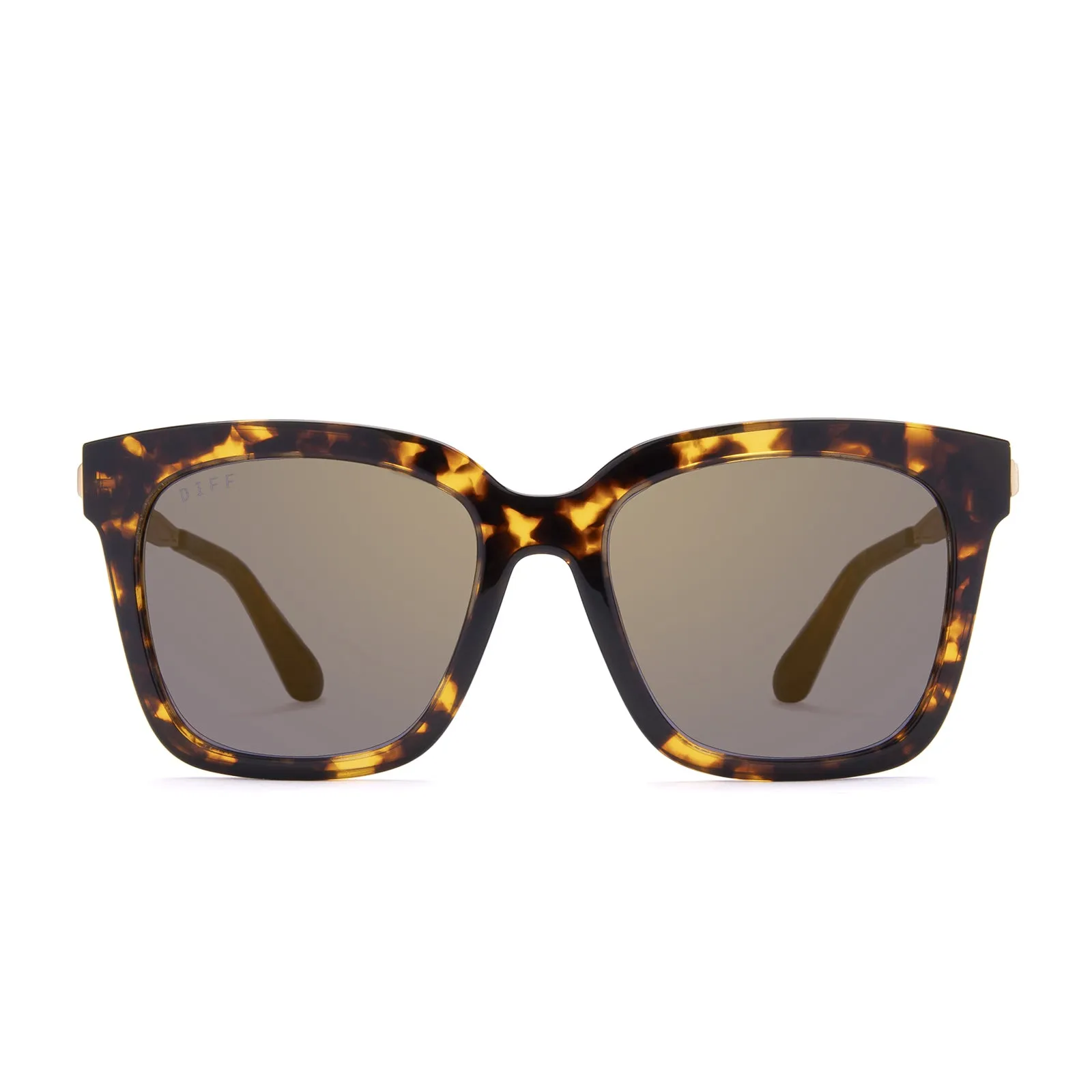 BELLA - DARK TORTOISE + GOLD MIRROR SUNGLASSES sold by Diff Eyewear
