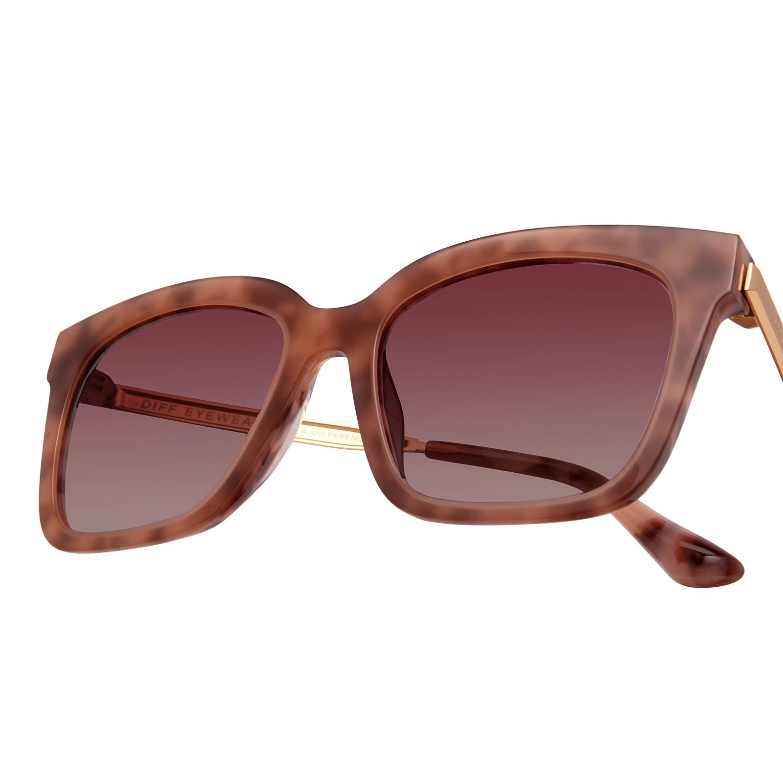 BELLA - PLUM TORTOISE + WINE GRADIENT SUNGLASSES sold by Diff Eyewear product image thumbnail 5