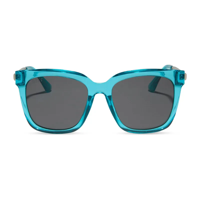 HAILEY - TURQUOISE CRYSTAL + GREY SUNGLASSES sold by Diff Eyewear