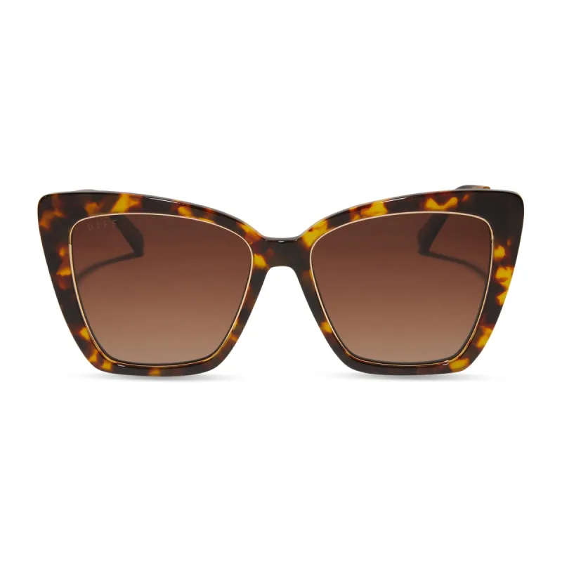 BECKY IV - AMBER TORTOISE + BROWN GRADIENT POLARIZED SUNGLASSES sold by Diff Eyewear