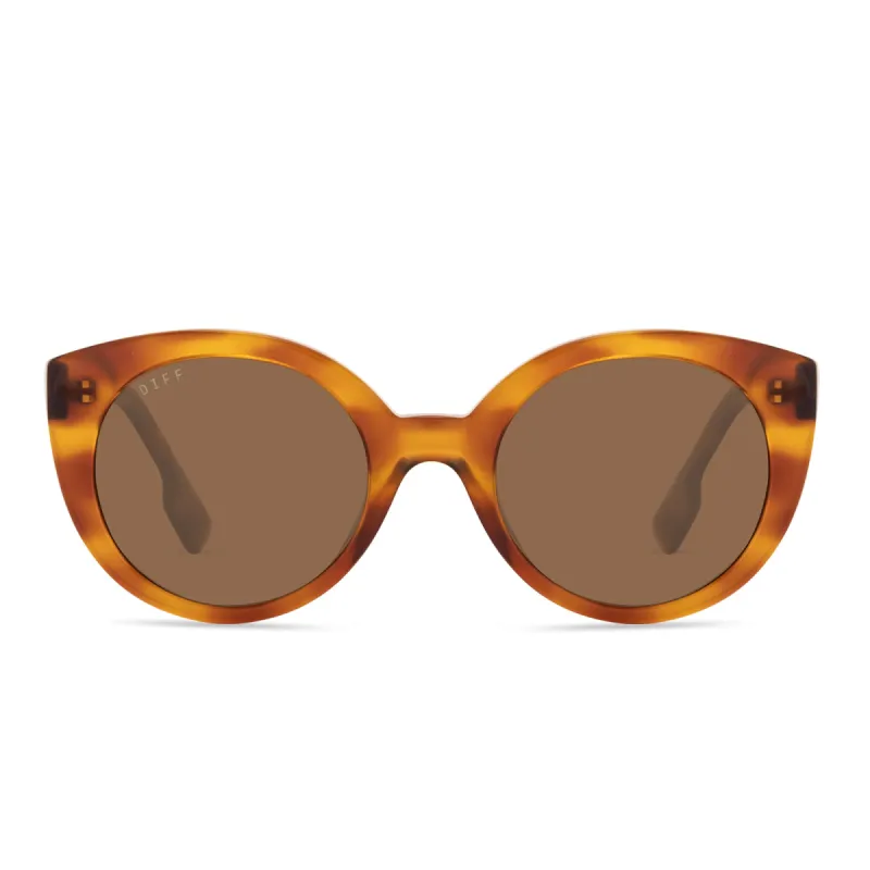 EMMY - ANDES TORTOISE + BROWN POLARIZED SUNGLASSES sold by Diff Eyewear