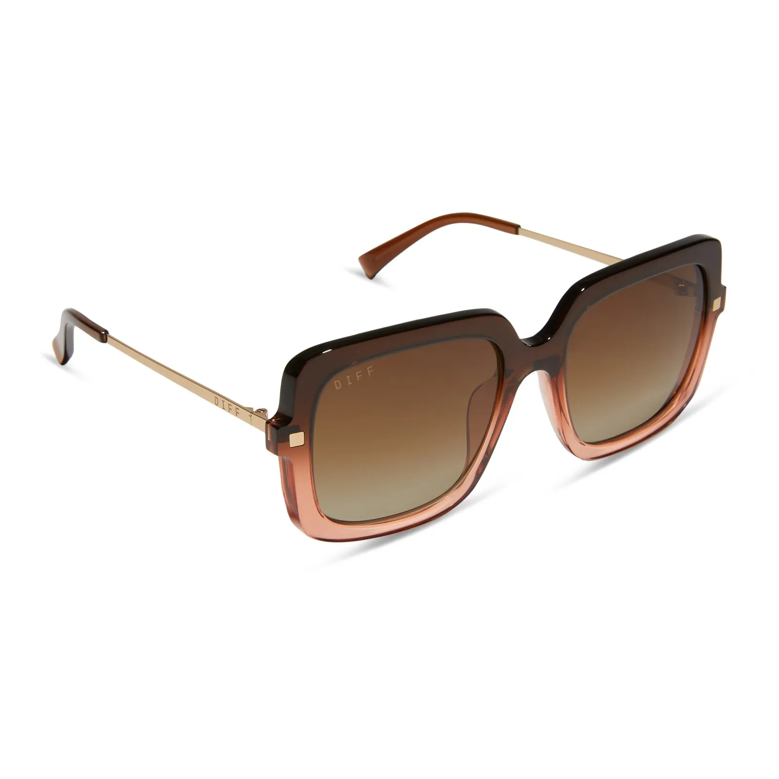 SANDRA - TAUPE OMBRE CRYSTAL + BROWN GRADIENT + POLARIZED SUNGLASSES sold by Diff Eyewear product image thumbnail 2