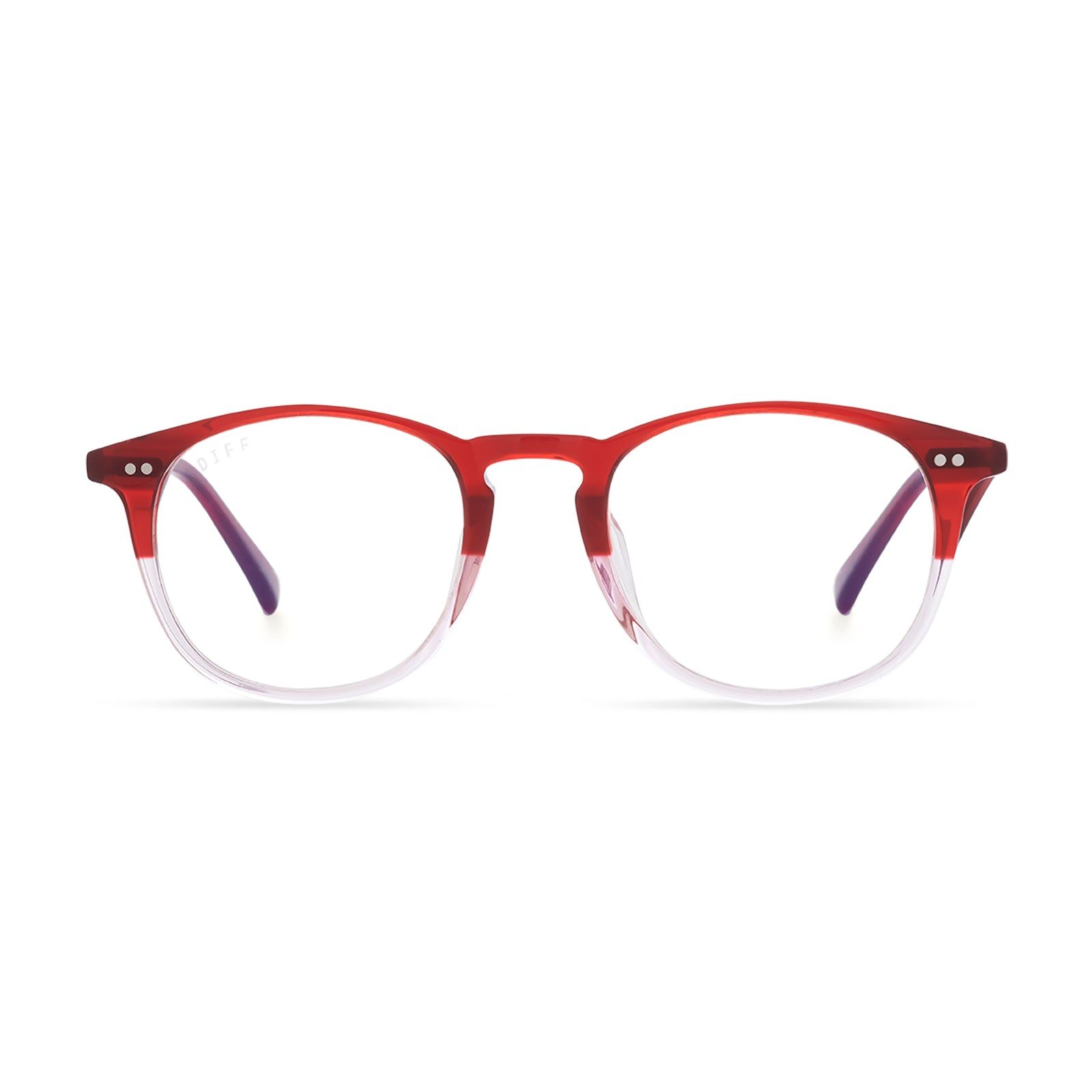 JAXSON - ROSEWOOD OMBRE + CLEAR GLASSES sold by Diff Eyewear