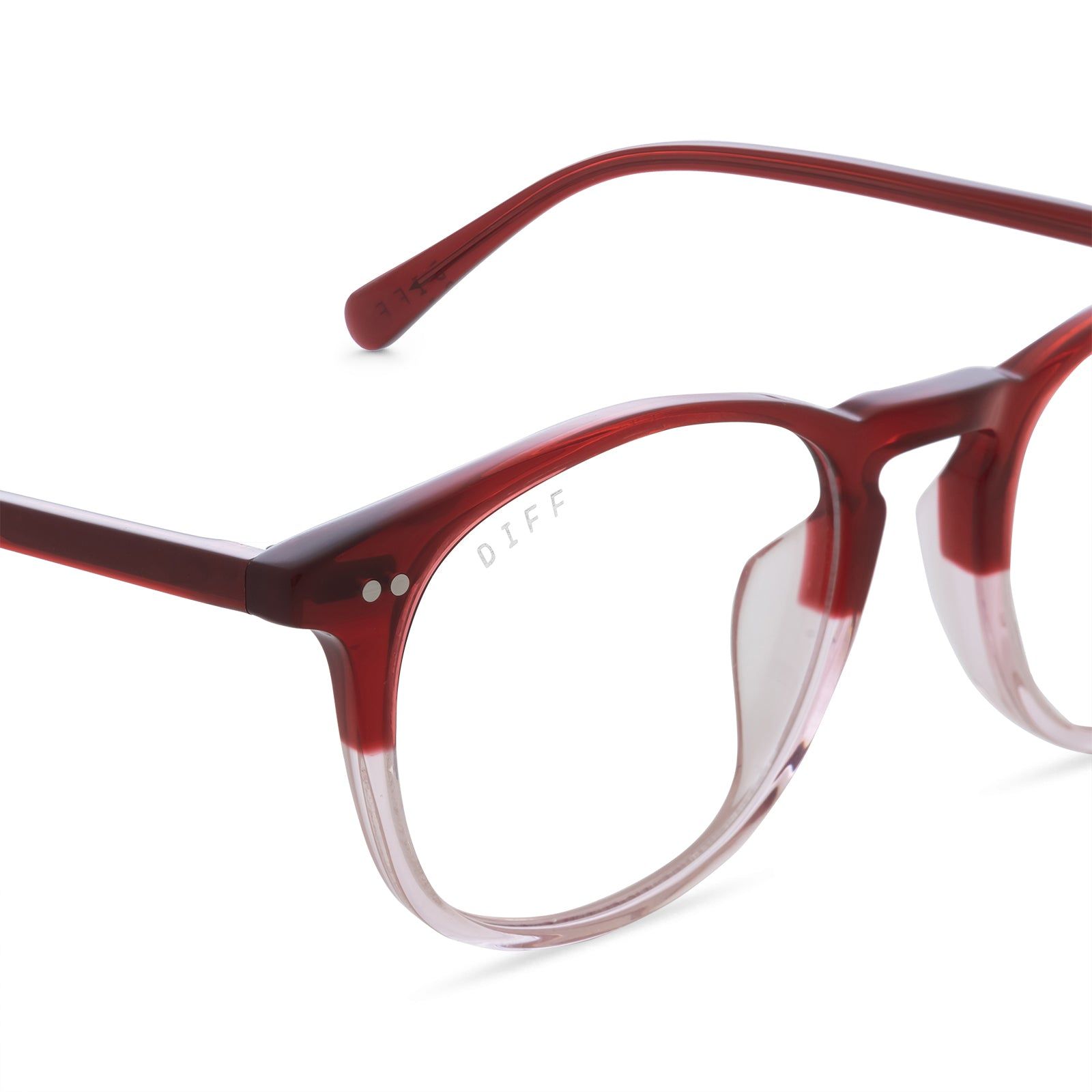 JAXSON - ROSEWOOD OMBRE + CLEAR GLASSES sold by Diff Eyewear product image thumbnail 3