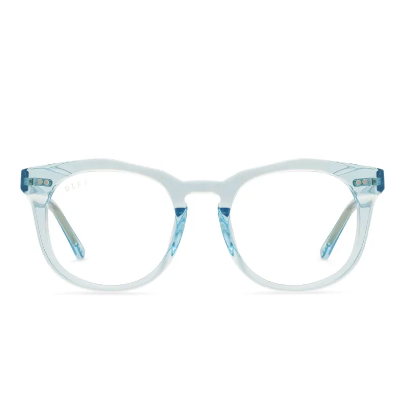 WESTON - AQUA SEA CRYSTAL + CLEAR GLASSES sold by Diff Eyewear