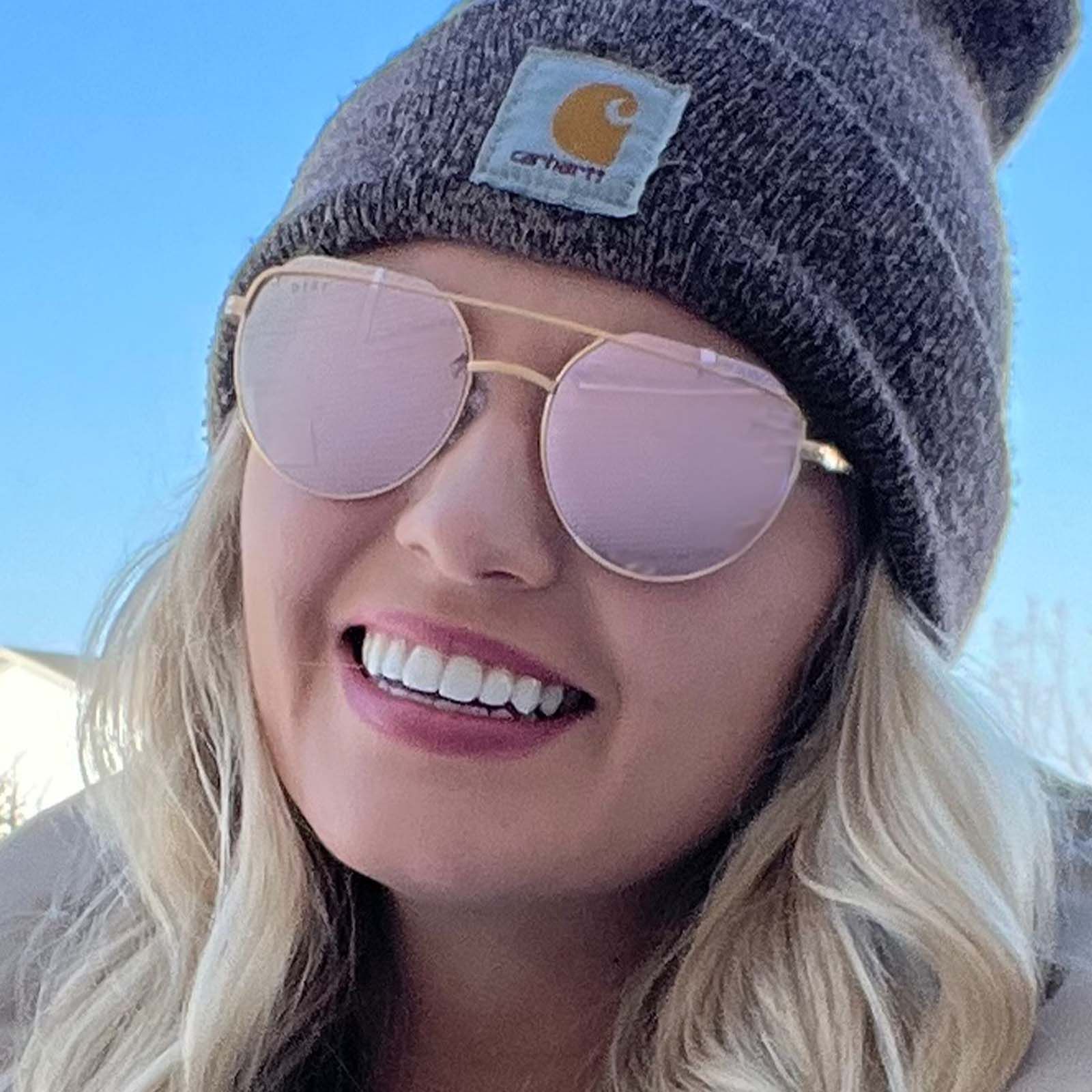 RAYNE - GOLD + CHERRY BLOSSOM MIRROR SUNGLASSES sold by Diff Eyewear product image thumbnail 8